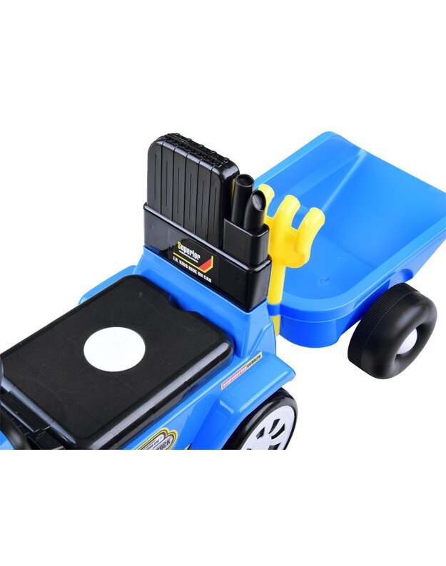 Paspiriama mašinėlė Traktorius su priekaba - mėlynas