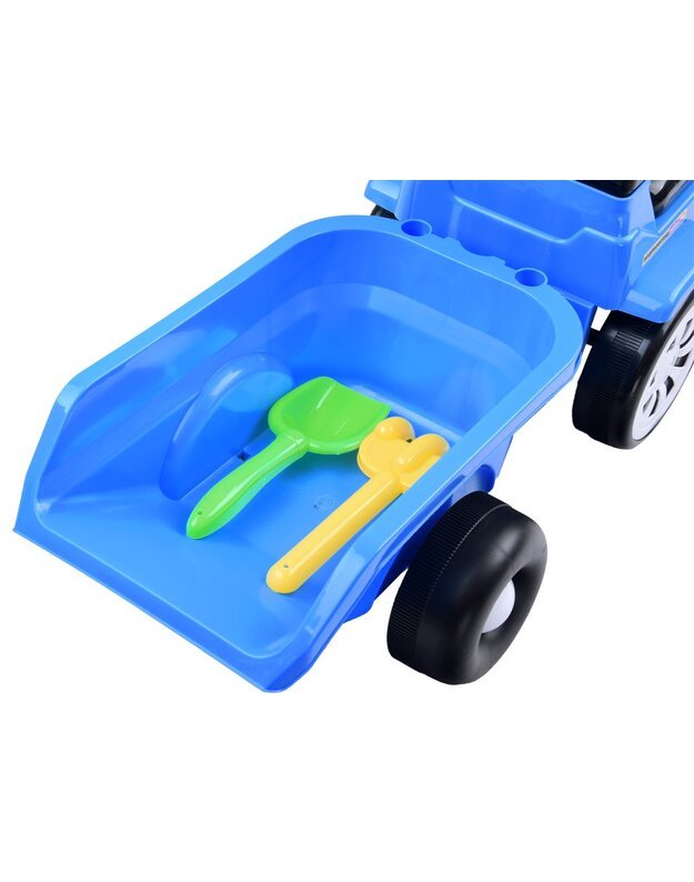 Paspiriama mašinėlė Traktorius su priekaba - mėlynas