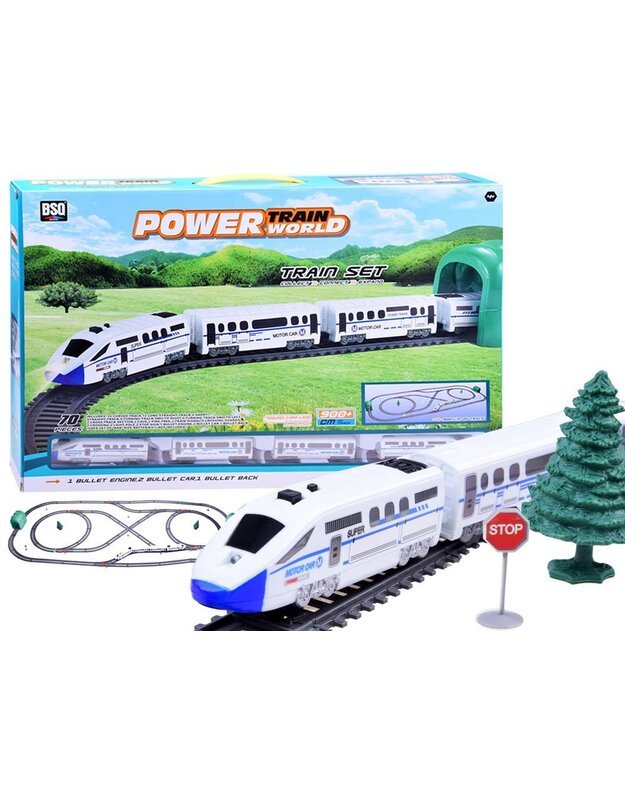 Modernus elektrinis traukinys su keleiviniais vagonais 900cm 