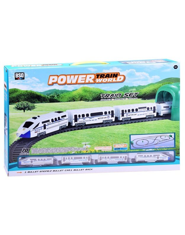 Modernus elektrinis traukinys su keleiviniais vagonais 900cm 