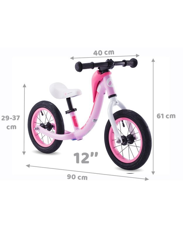 Balansinis dviratis RoyalBaby 12 colių - rožinis
