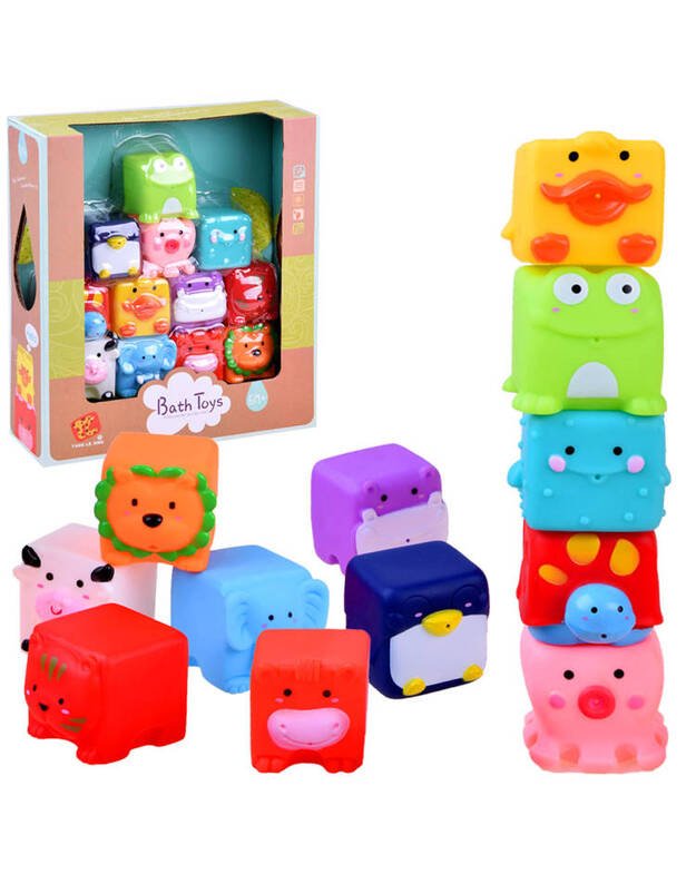 Guminiai gyvūnėliai  - vonios žaislai 12 vnt. 