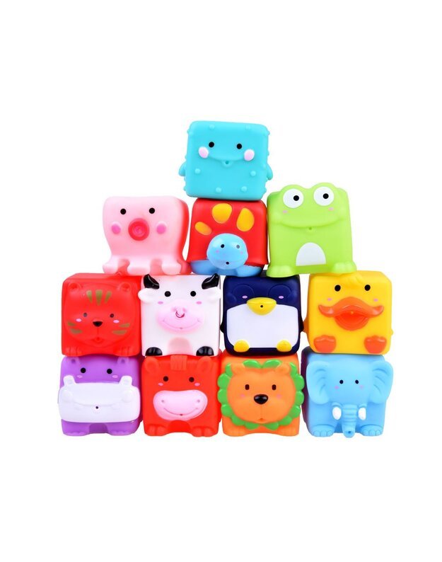 Guminiai gyvūnėliai  - vonios žaislai 12 vnt. 