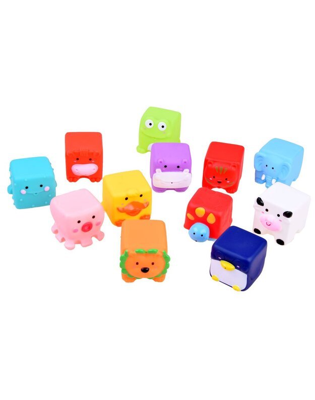 Guminiai gyvūnėliai  - vonios žaislai 12 vnt. 