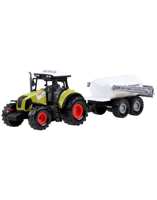 3 x traktoriai su priekabomis 