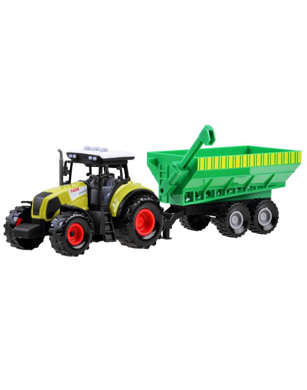 3 x traktoriai su priekabomis 