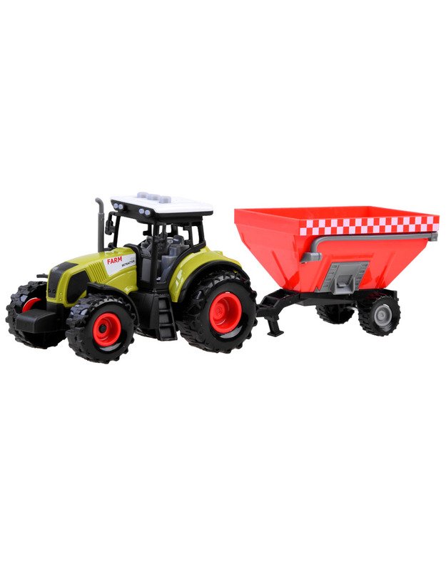 3 x traktoriai su priekabomis 