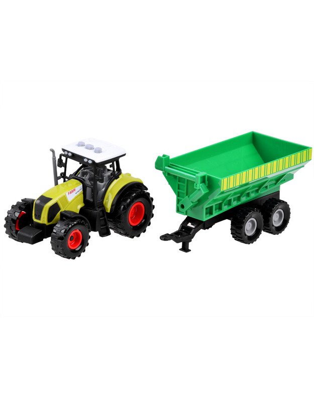 3 x traktoriai su priekabomis 