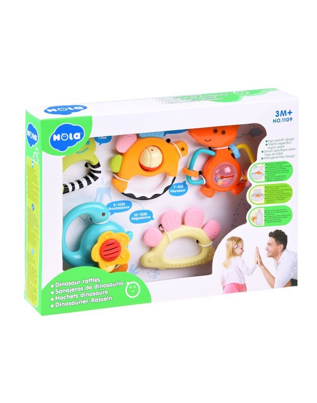 Barškučių dinozaurų rinkinys 5 vnt