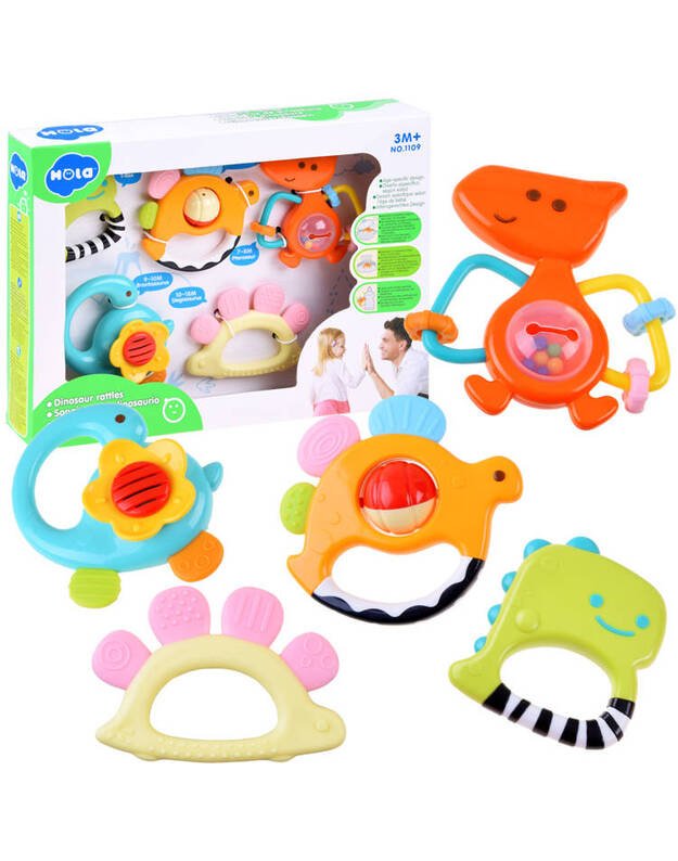 Barškučių dinozaurų rinkinys 5 vnt