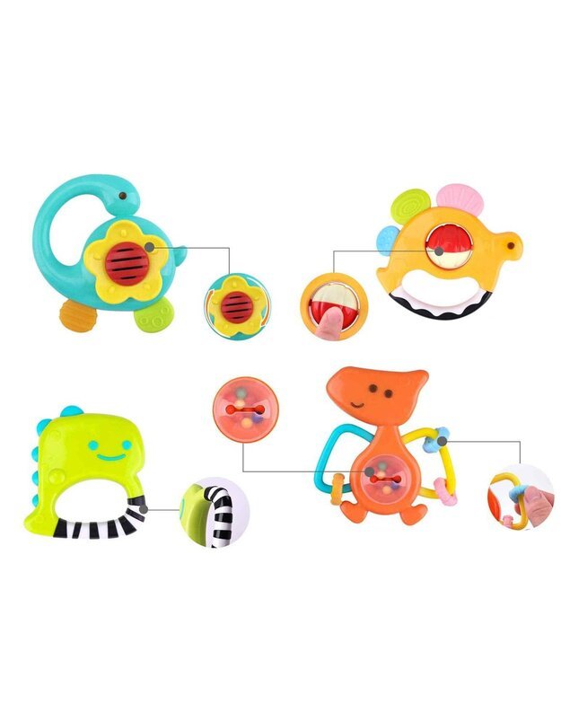 Barškučių dinozaurų rinkinys 5 vnt