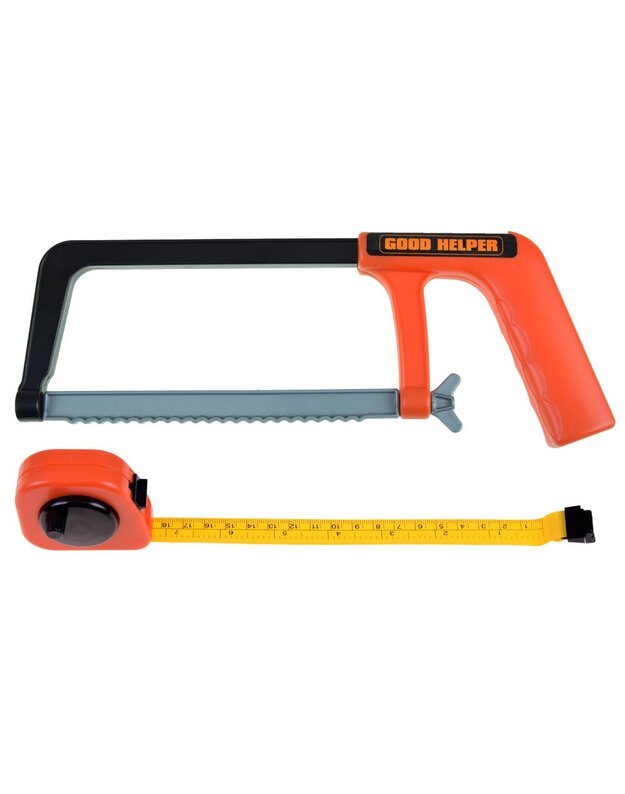 Statybininko liemenė su šalmu  + įrankiai