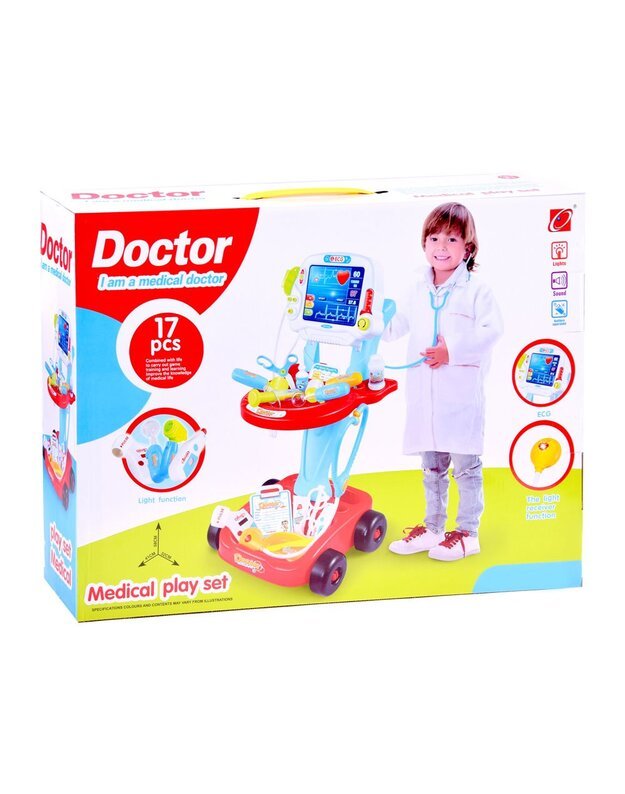 Vaikiškas medicinos rinkinys - raudonas
