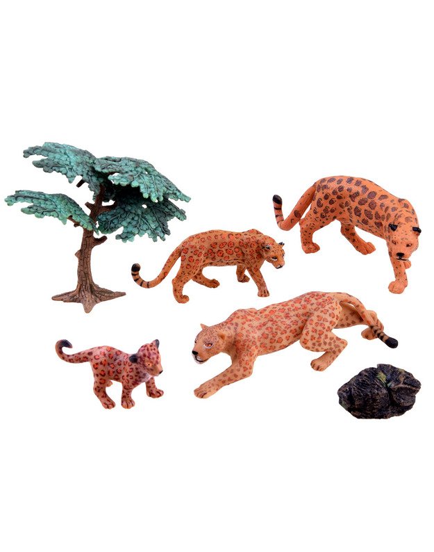 Safario gyvūnų rinkinys - 4 leopardai