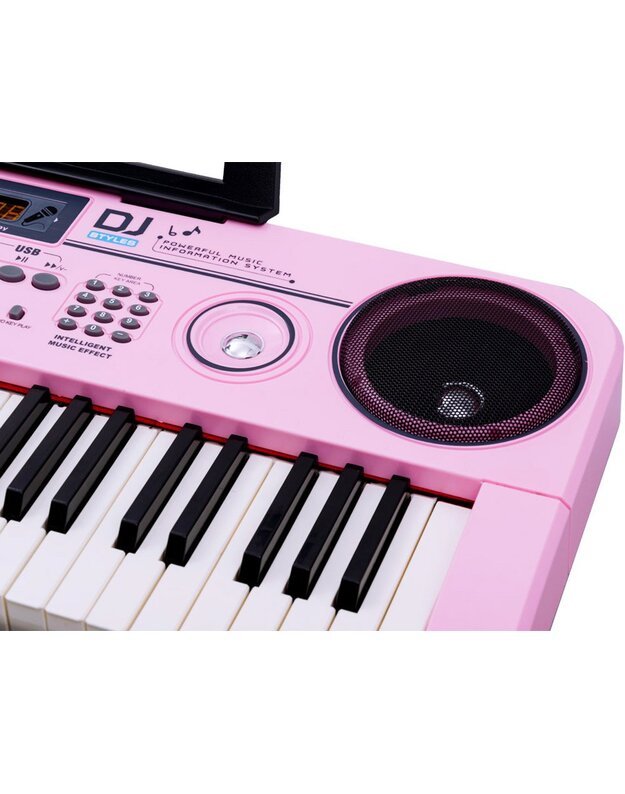 Sintezatorius su mikrofonu 61 klavišas - rožinis