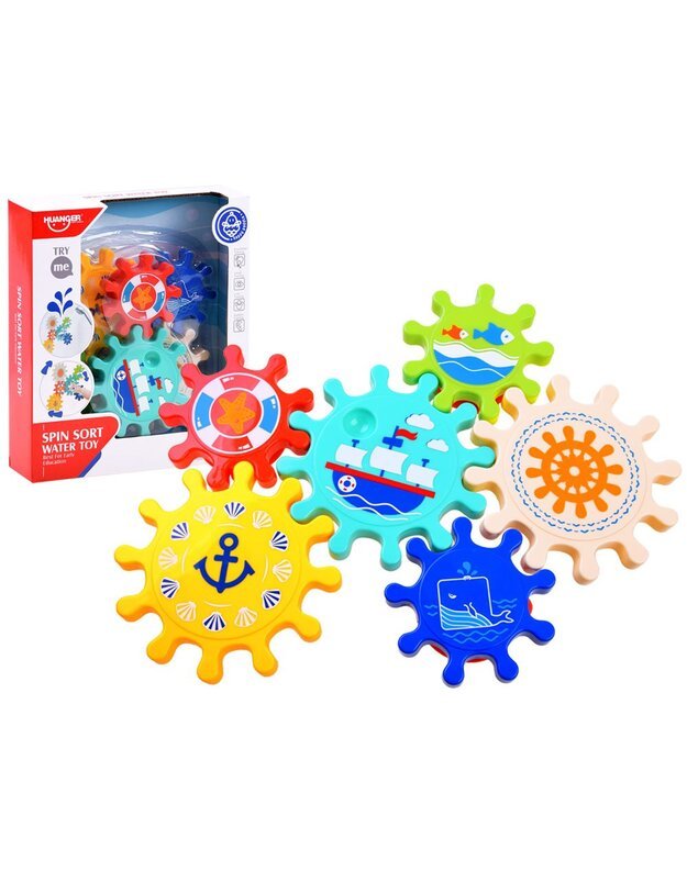 Spin sort Water toy colorful cogs  ZA3407