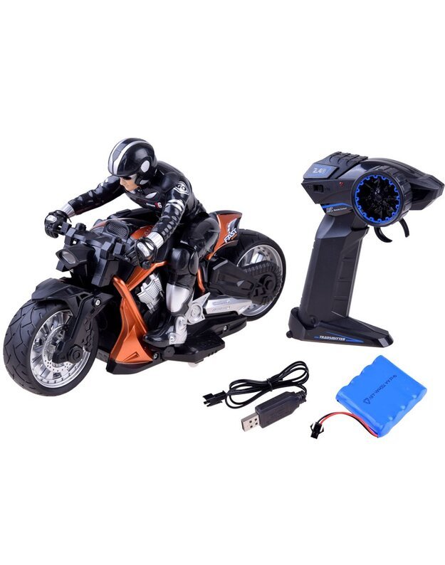 Radijo bangomis valdomas Sportinis motociklas - oranžinis