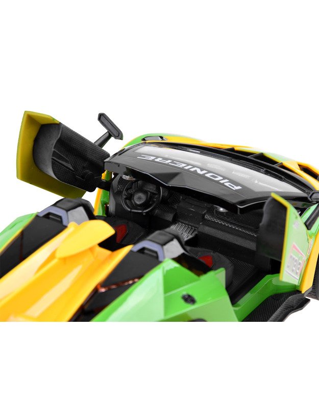 Sportinis automobilis su atidaromomis durelėmis + nuotolinio valdymo pultas - geltonas