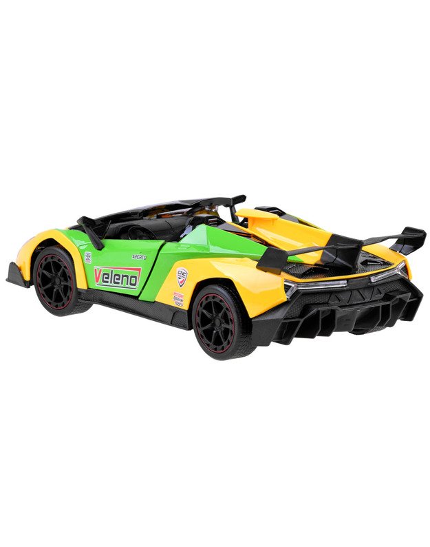 Sportinis automobilis su atidaromomis durelėmis + nuotolinio valdymo pultas - geltonas