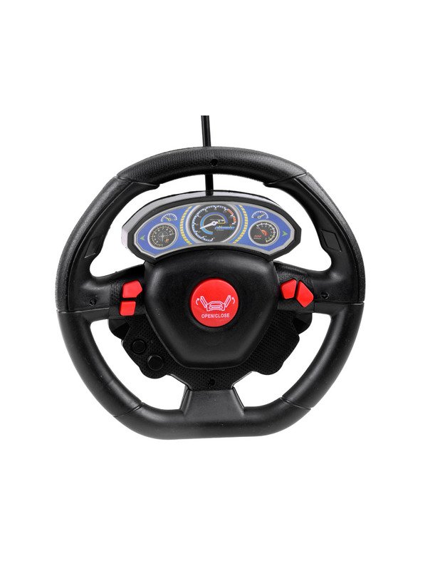 Sportinis automobilis su atidaromomis durelėmis - raudona- mėlyna + nuotolinio valdymo pultas
