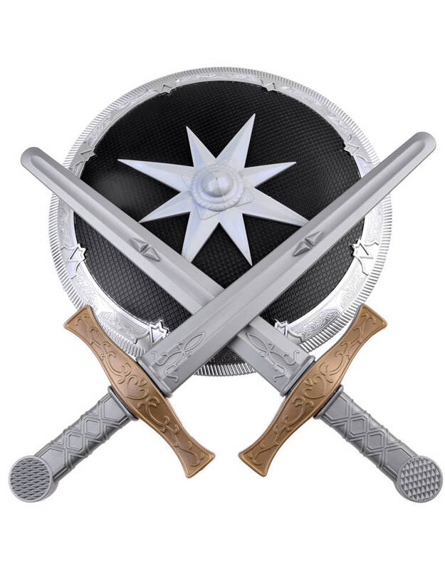 Kardai + apsauginis skydas riterio rinkinys