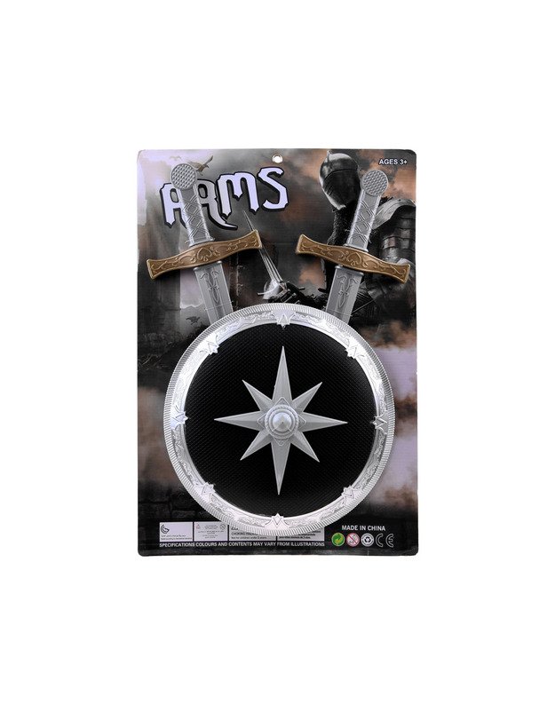 Kardai + apsauginis skydas riterio rinkinys