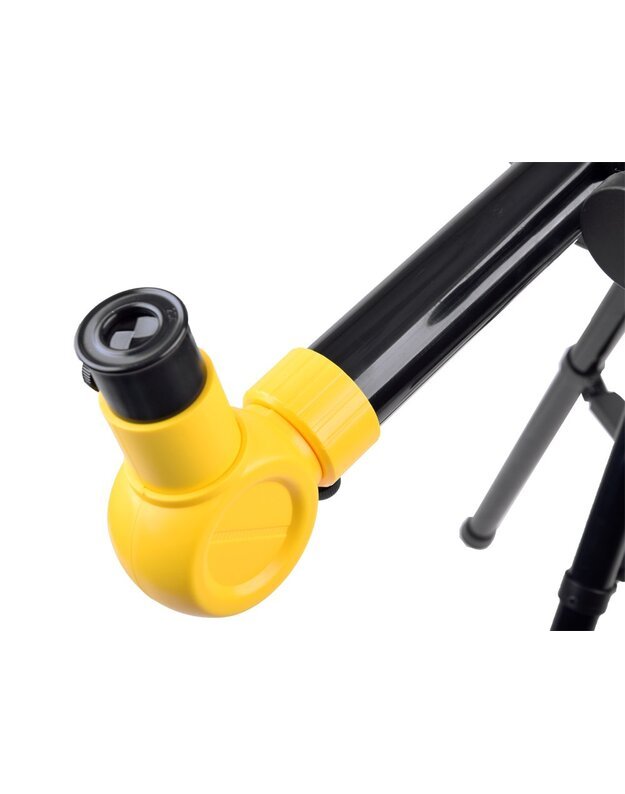 Teleskopas ant trijų kojų  su 3x okuliaru - geltonas