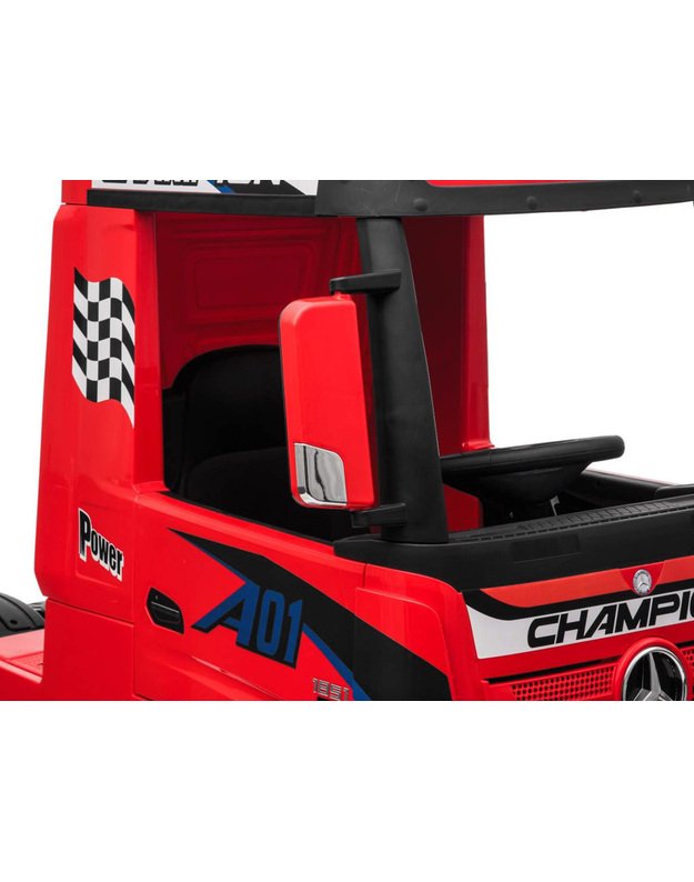 Vaikiškas vienvietis elektromobilis  Mercedes benz Actros sunkvežimis - raudonas