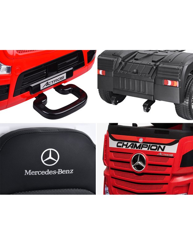 Vaikiškas vienvietis elektromobilis  Mercedes benz Actros sunkvežimis - raudonas