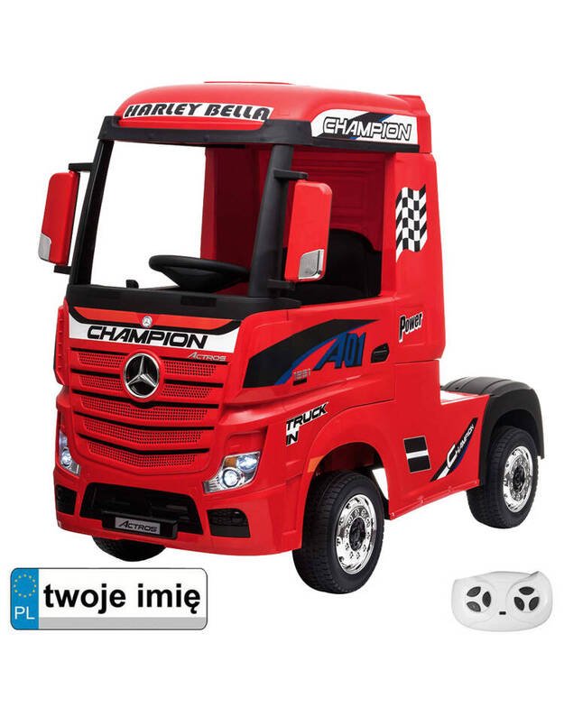 Vaikiškas vienvietis elektromobilis  Mercedes benz Actros sunkvežimis - raudonas