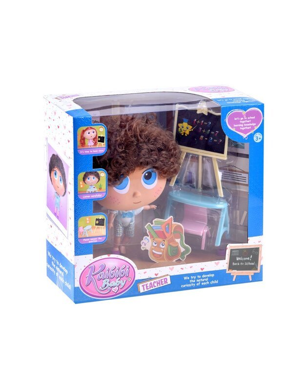 Tymek doll, fun at school, blackboard desk ZA339