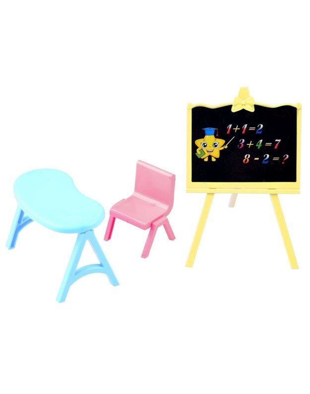 Tymek doll, fun at school, blackboard desk ZA339