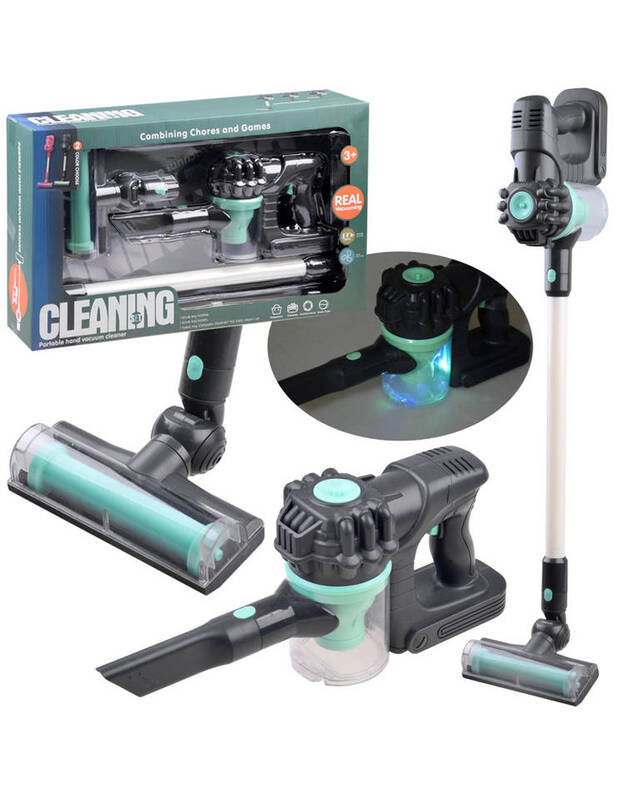 Belaidis rankinis vaikiškas dulkių siurblys - pilkas