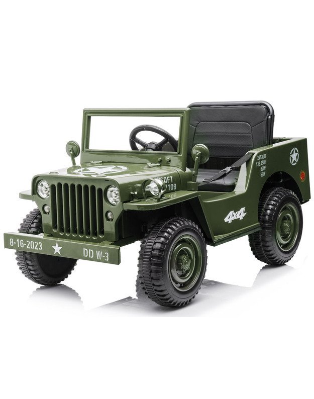 Karinis elektromobilis Willys + nuotolinio valdymo pultelis - smėlio spalvos