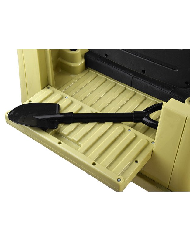 Karinis elektromobilis Willys + nuotolinio valdymo pultelis - smėlio spalvos