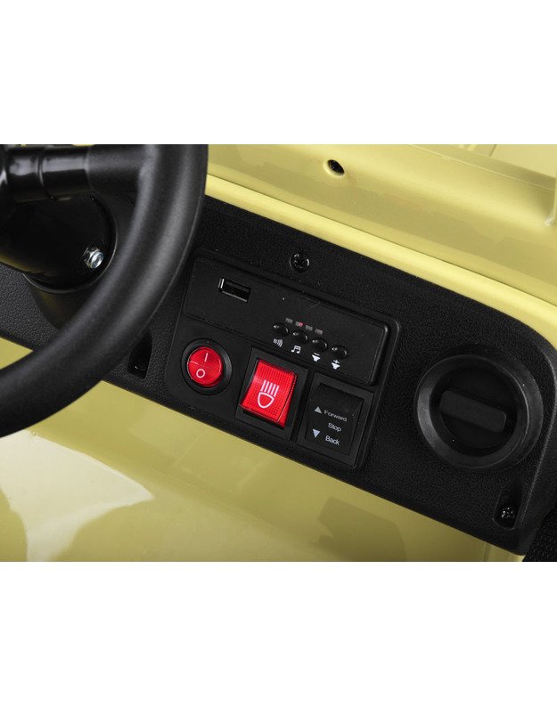 Karinis elektromobilis Willys + nuotolinio valdymo pultelis - smėlio spalvos