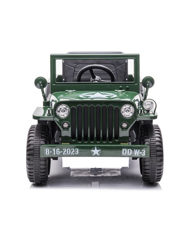 Karinis elektromobilis Willys + nuotolinio valdymo pultelis - smėlio spalvos