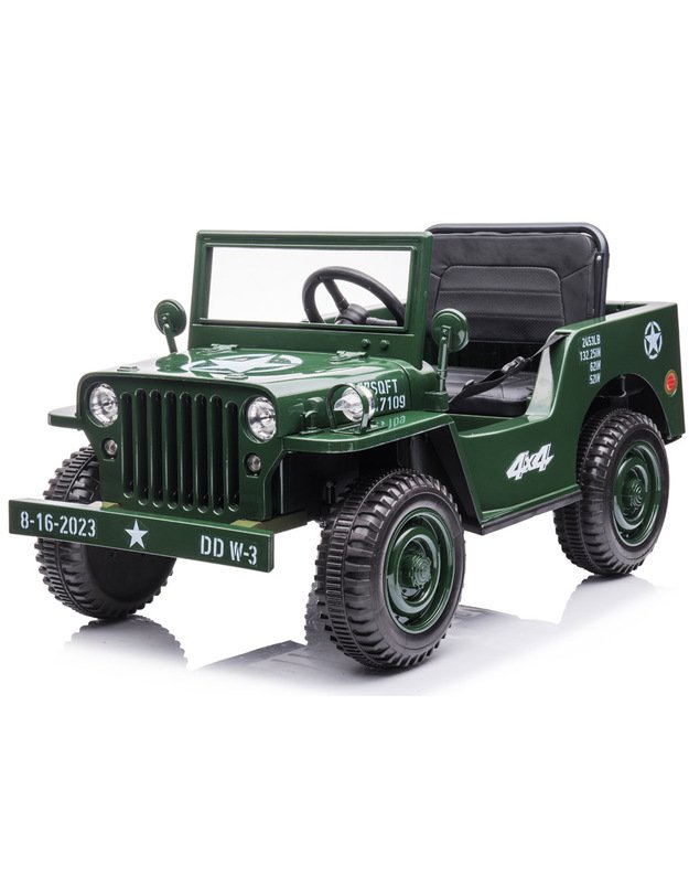 Karinis elektromobilis Willys + nuotolinio valdymo pultelis - smėlio spalvos