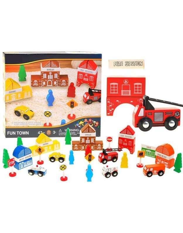 Mediniai blokeliai miestelio statybai