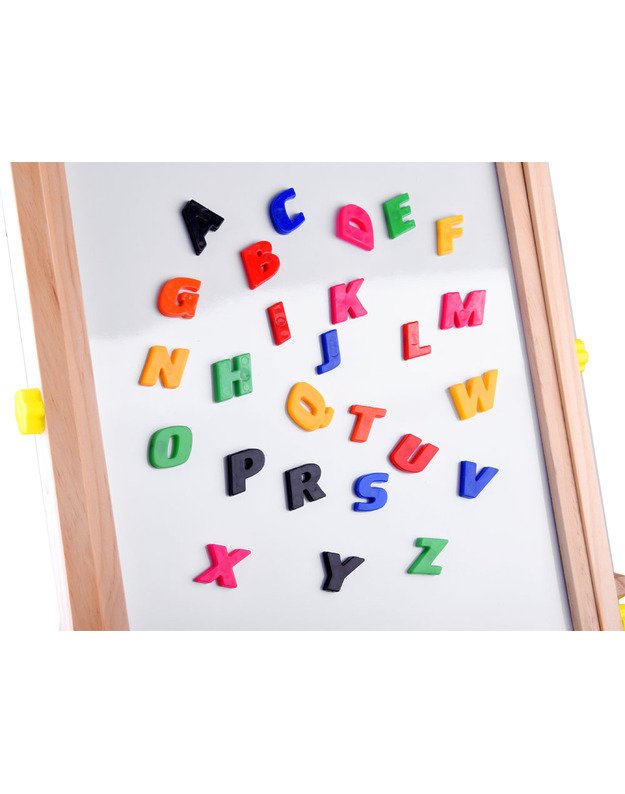 Medinė lenta 3in1 - molbertas, magnetinė plokštuma, juodos kreidos paviršius