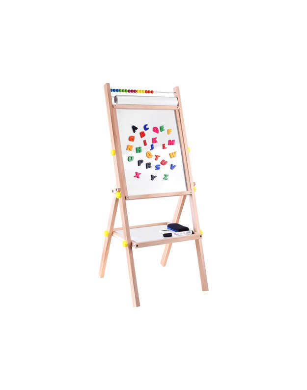 Medinė lenta 3in1 - molbertas, magnetinė plokštuma, juodos kreidos paviršius