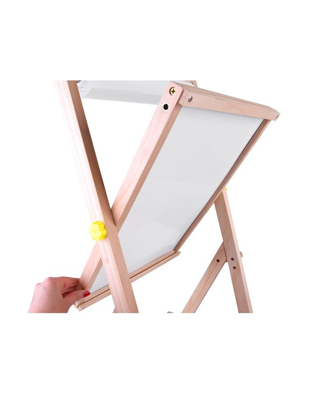 Medinė lenta 3in1 - molbertas, magnetinė plokštuma, juodos kreidos paviršius