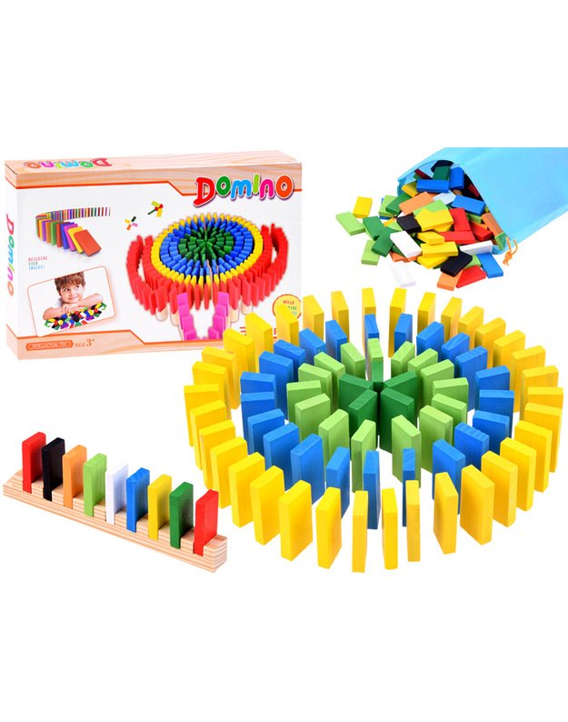 Wooden colored DOMINO blocks 300 pieces ZA3861