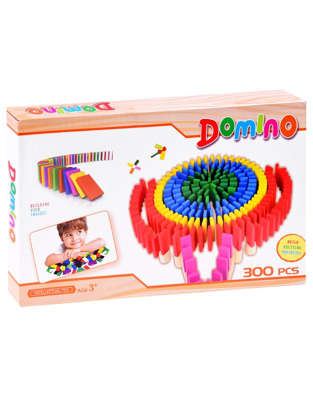 Wooden colored DOMINO blocks 300 pieces ZA3861
