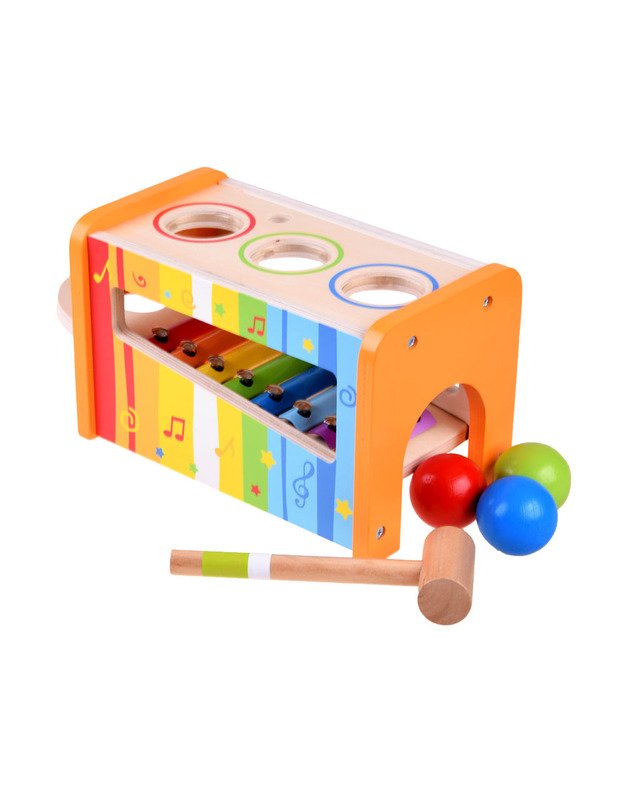 Mediniai cimbolai vaikams + plaktukas 