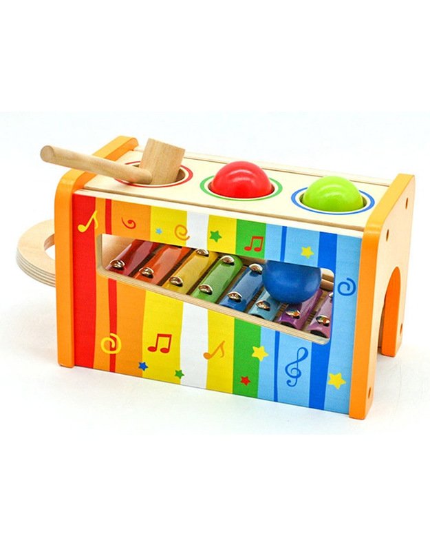 Mediniai cimbolai vaikams + plaktukas 