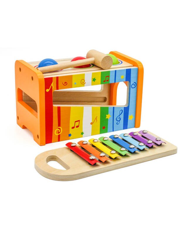 Mediniai cimbolai vaikams + plaktukas 