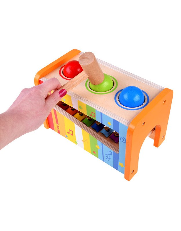 Mediniai cimbolai vaikams + plaktukas 