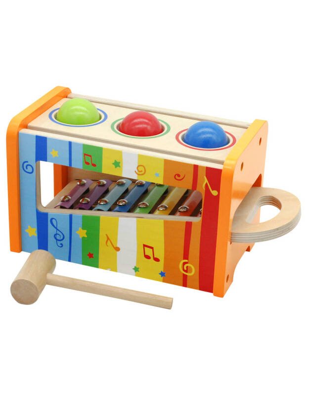 Mediniai cimbolai vaikams + plaktukas 