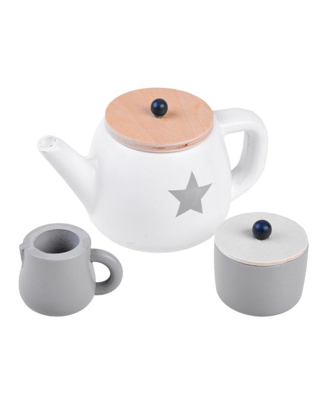 Wooden tea set, cups, tray ZA4124